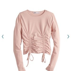 SO knit top with cinched front size XS color blush